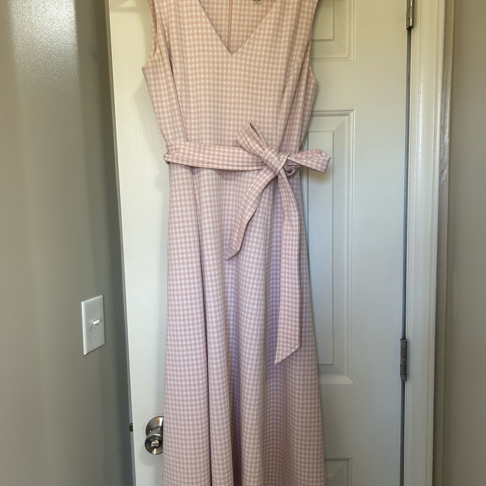 Pink Gingham Sleeveless Dress